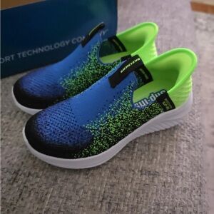 Skechers Kids Sneakers - Blue and Neon Green